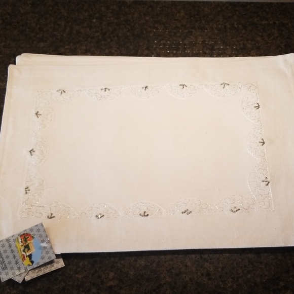 Nwt 100%cotton / India  white with silver - Picture 2 of 6